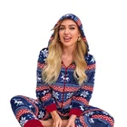 Adult Onesie Adult 2021 New Arrival Christmas Adult Pajamas Jumpsuits Custom Print Winter Rayon Onesie For Women