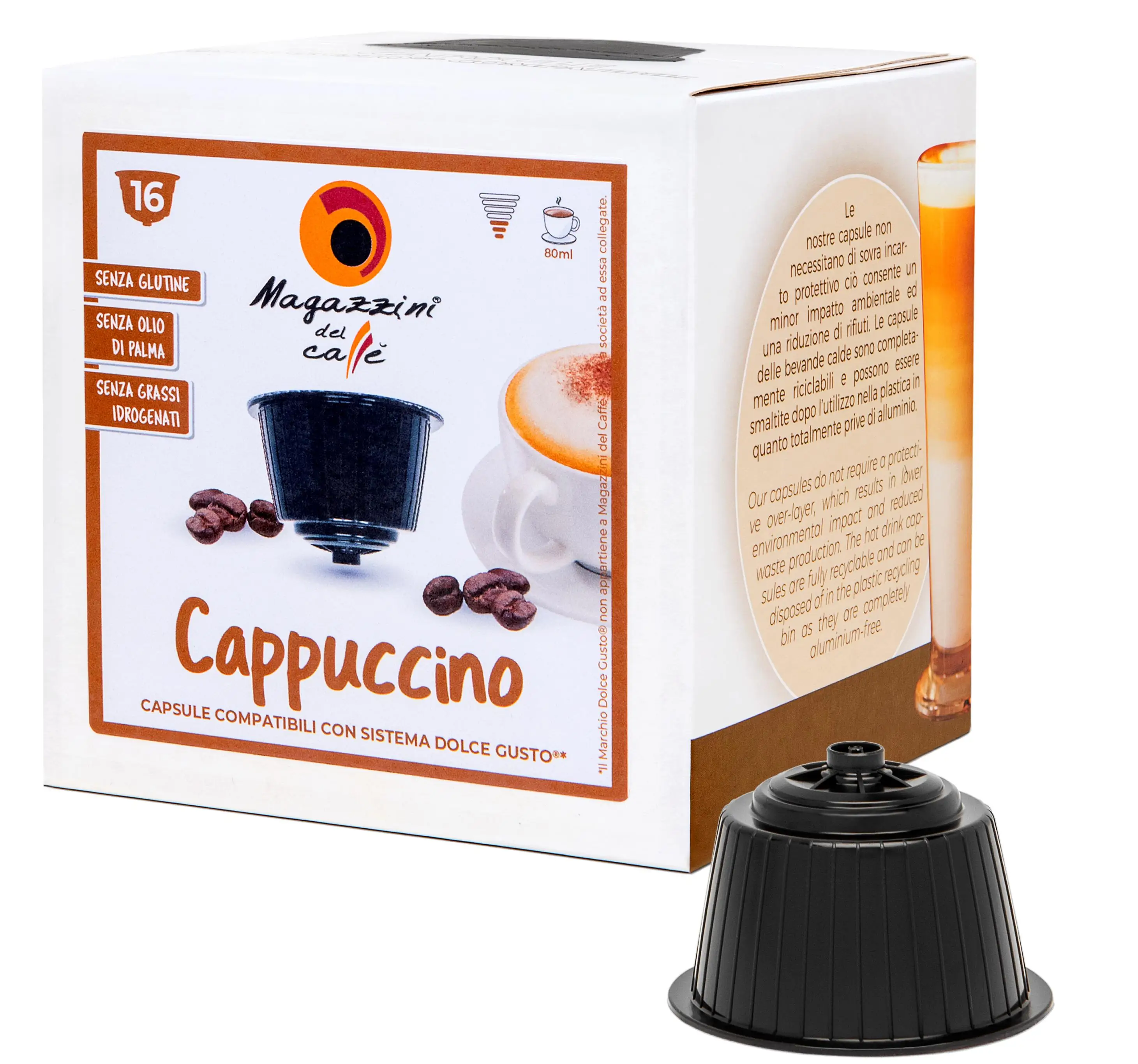 Cápsulas De Café Italiano Dolce Gusto,Compatibles Con 16 Cápsulas Por  Caja,Etiqueta Privada - Buy Magazzini Del Café Café Cápsulas Dolce Gusto,Casa  De Máquinas De Café Nescacfe Dolce Gusto Cápsulas Instantánea Cappuccino De