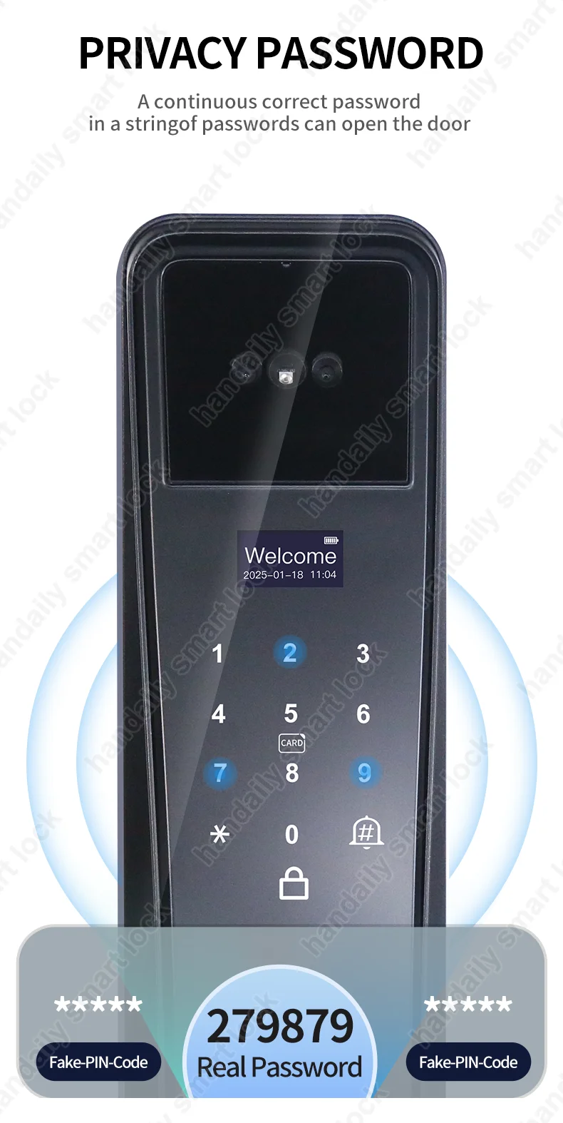 electric digital biometricfingerprint lock wifi door tuya keyless door lock with 3d face recognition access smart door lock k36-5