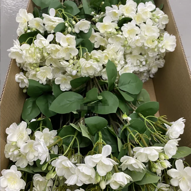 High Quality White Silk Artificial Jasmine Flowers Decorations For