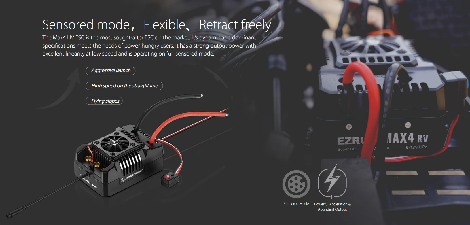 Max4 HV Sensored Brushless ESC with 70125SD Sensored Motor Waterproof Power Kit For Scale Car RC Car factory