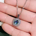 Necklace Earrings Hot Selling Jewelry Set Colorful Zircon Necklace Sea Blue Earrings Ring Ensembles De Bijoux