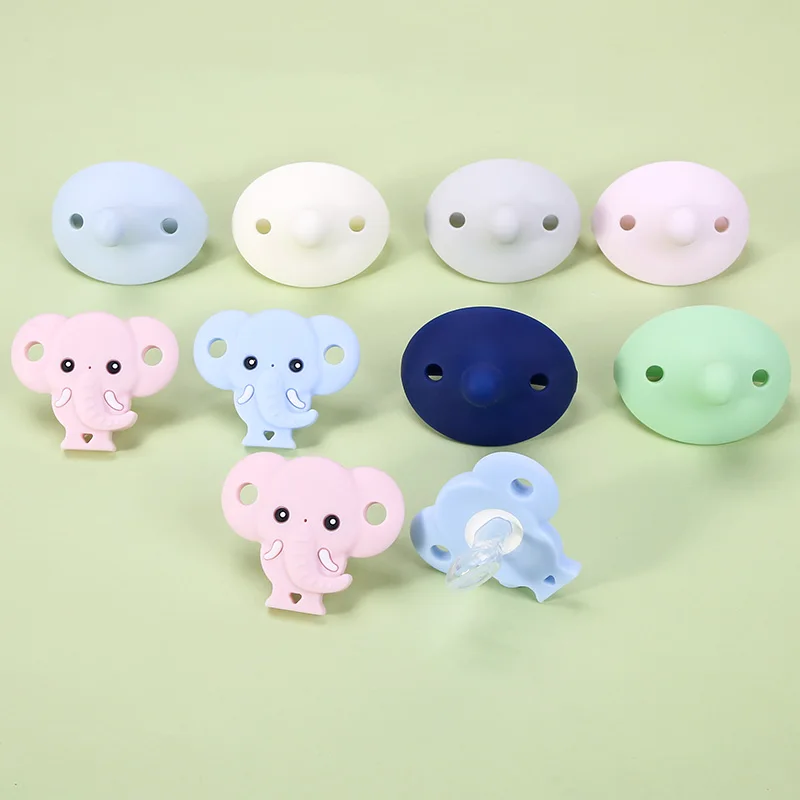 Silicone Baby Product Natural Rubber Pacifier Animal Clip Toy