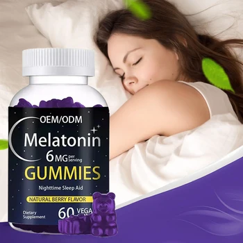 Customized Manufacturer Sleep Aid Gummies Relief Stress Anxiety Sleep Immune Regulation Melatonin Gummies for Better Sleep