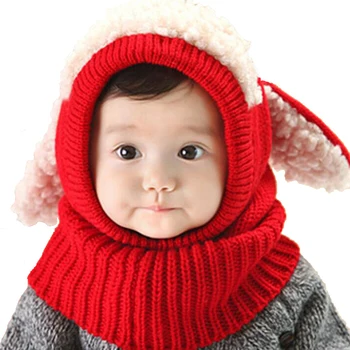 Children Hats Fall Winter Cute Rabbit Ears Baby Keep Warm Knitted Hat