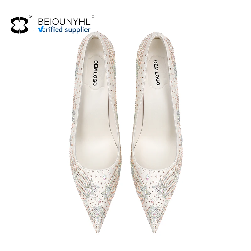 nouveau la mode women's white wedding shoes escarpin tendance de marie mariage pompes hauts pour chaussures femmes talons