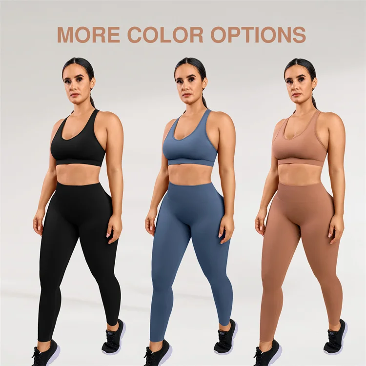 Eco Friendly Hexin Wholesale Two Pieces Activewear Set Women With