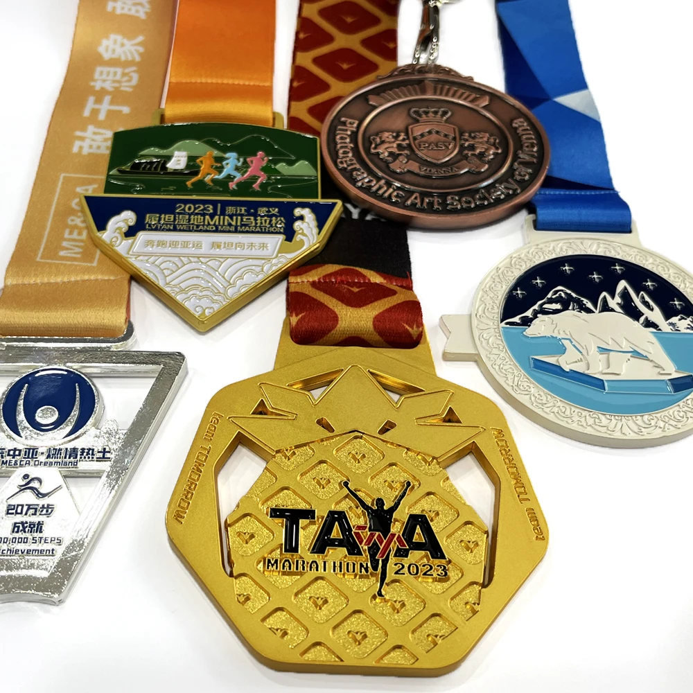 Free Design Custom Marathon Running Finisher Medal Sport Metal Logo Customizable Zinc Alloy with Aluminium Material supplier