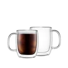 Berisware New Good Quality Clear Reusable Coffee Cup Glass Borosilicate Double Wall Glass Drinking Cup