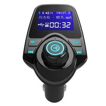 AGETUNR T11 Audio Car AUX/Micro SD Card/Udisk Output DC5V 2.1A MAX 1.44 inch LCD Display Car MP3 Player Bluetooth FM Transmitter