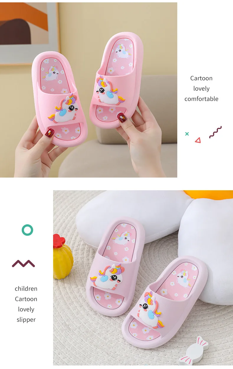 2023 New Cute Fashion Children's Slippers for Boys Anti-Slip Soft Bottom Printed Design for Indoor and Outdoor Use manufacture