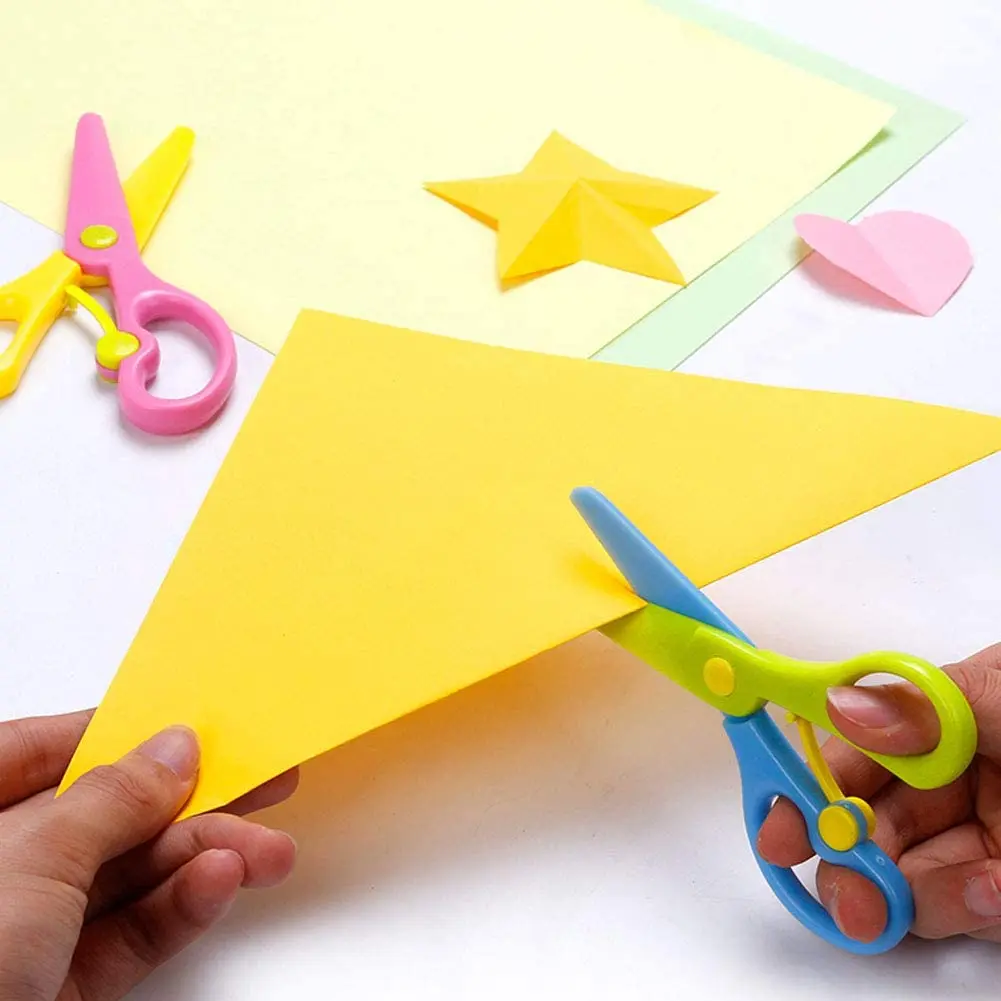 Preschool Training Paper Scissors Children Safety Scissors Art Craft Scissors Toy Plastic Protection Experient Tool for Kids