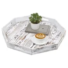 Chic Tray Table Hot Sale White Shabby Chic Wood Octagonal Portable Service Coffee Tray Table Decor