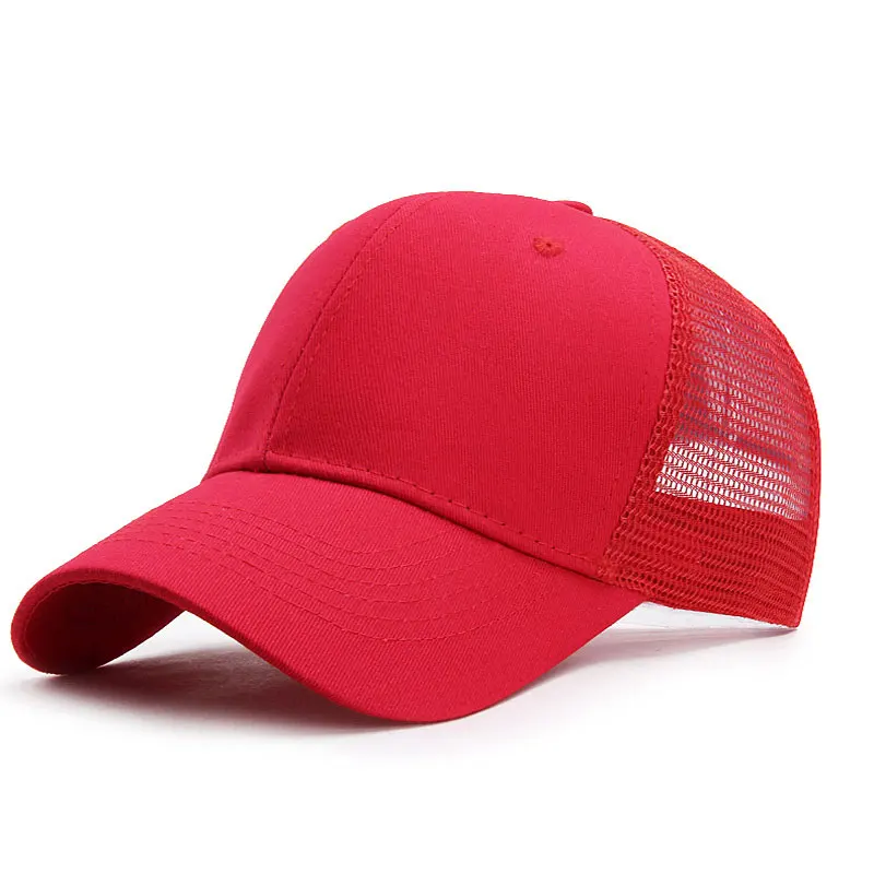 Customized Logo Solid Mesh Unisex Breathable Trucker Hats Custom Printing
