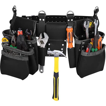 custom Electrician Belt Framer's Combo Tool Pouch Carpenter 11 Pockets Tool Kit Holder Leather Tool Bag Belt