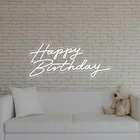 Drop Shipping No Moq Happy Birthday Custom Acrylic Neon Signs Led Neon Lights For Wedding Party Decor