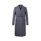 Winter Coat Wool Coat Checked Outwear Ladies Clothing Casual Long Sleeve Check Winter Women Wool Coat