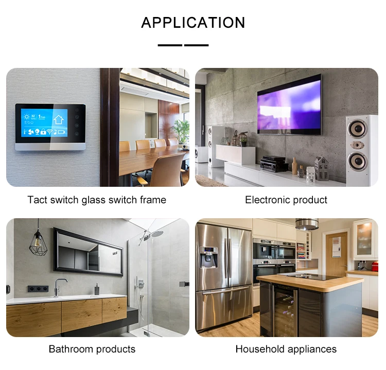 Small square tempered transparent glass panel, exquisite home decoration glass