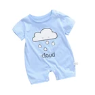 Baby Wholesale New Newborn Infant Short Sleeves Suit Cotton Baby Romper Set