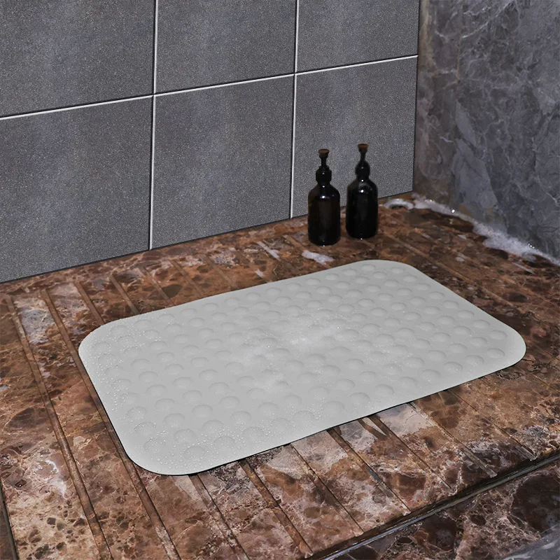 Modern Square Design Silicone Bath Mat Anti-Slip Shower Mat Odorless Eco-Friendly Solid Color Machine Made Suction Cups for factory