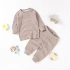 Baby Set Cotton Baby Ribbed Two-Piece Cozy Set Sleepsuit Pajamas Set