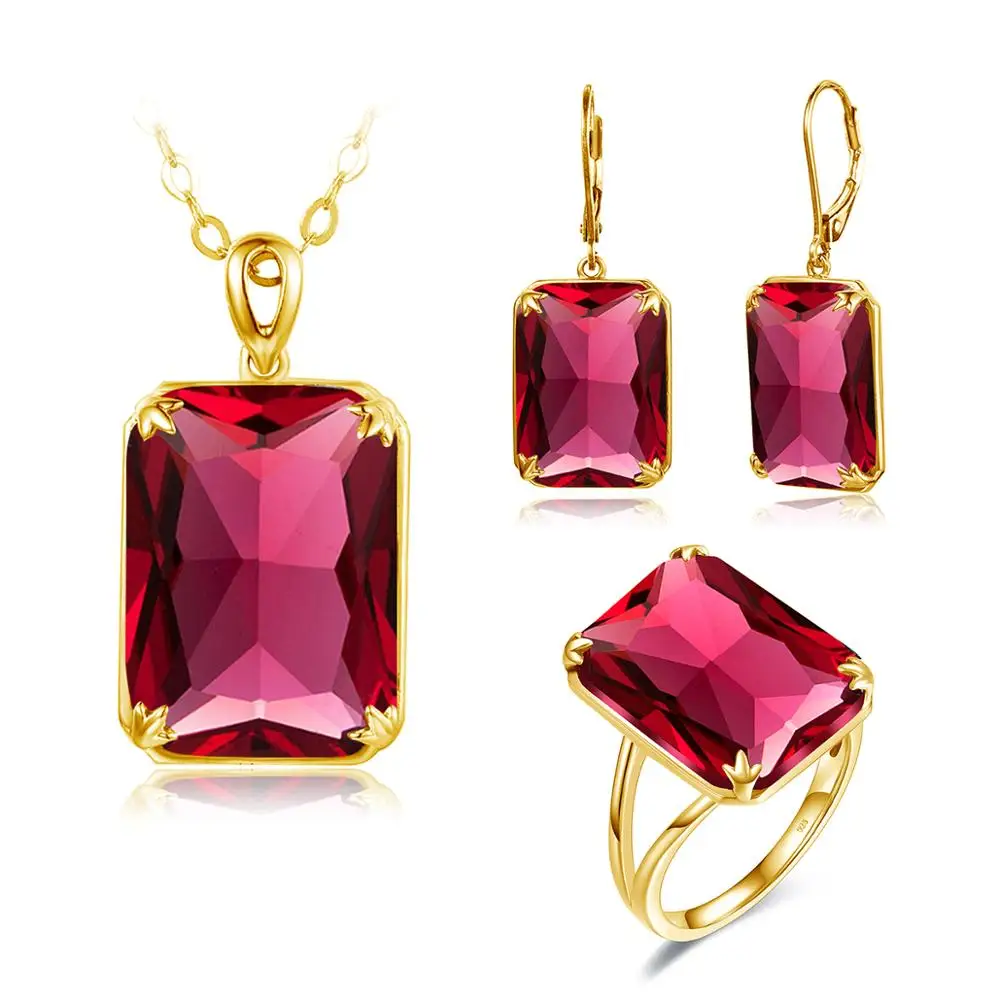 Szjinao Sparkling Red Ruby Pendant 
