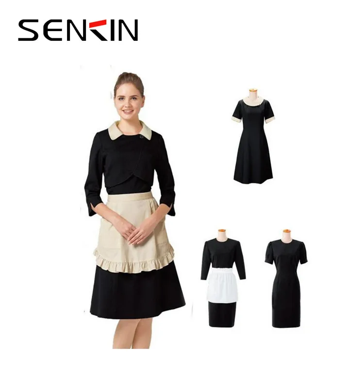 Custom Design Cheap Hotel Waitress Uniform Dress OEM