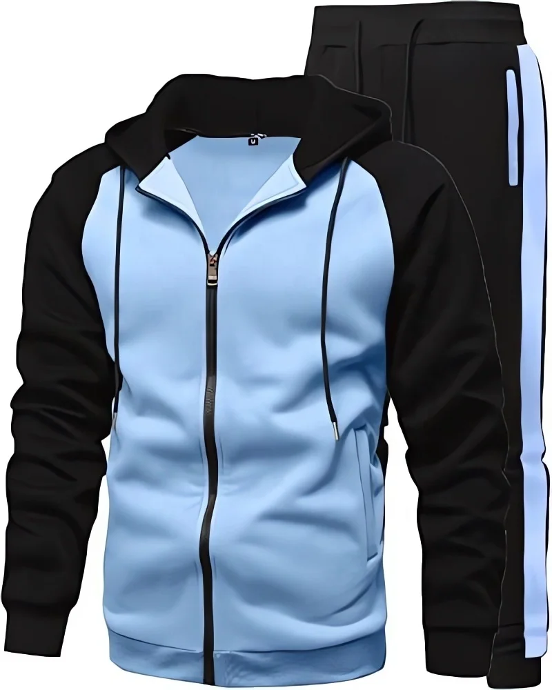 Mens Tracksuit 2 Piece Sweatsuit Sets Casual Hoodie Jogging Athletic Suits