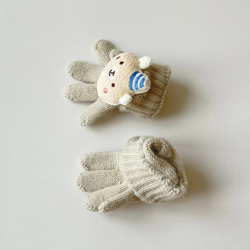 Children's mittens Winter 2023 New Fashion Korean Edition INS Warm Split Finger Knitted Baby mittens