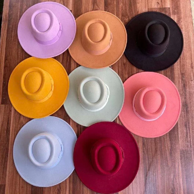 Big Brim Boater Top Fedora Hats 