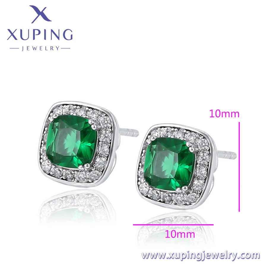 A00521504  xuping jewelry fashion easy zircon earring  platinum plated elegant delicate vintage colorful  women stud earring