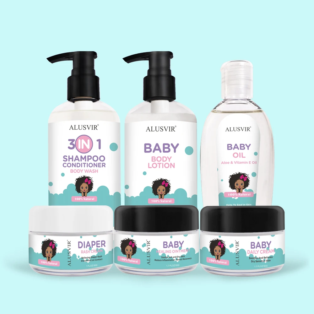 Baby Kids Skin Hair Care Kit Face Product Shampoo Conditioner Body Wash Lotion Cream Oil Diaper Rash Cream Healing Ointment Set