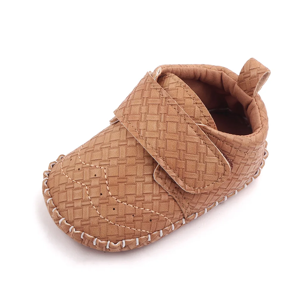 Baby Shoes for Boys Pure Color PU Leather Infants Simple Casual Soft Sole Non-slip Toddler Shoes manufacture