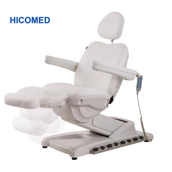 HICOMED White Electric Beauty Bed Multi-functional Massage Table SPA Equipment With 4 Motors Foot Pedal