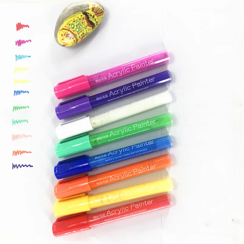 Acrylic Paint Pens Markers - 18 Colour Permanent Paint Maker Set, for Wood, Ceramic, Metal, Fabric, Canvas, Paper, Glass,