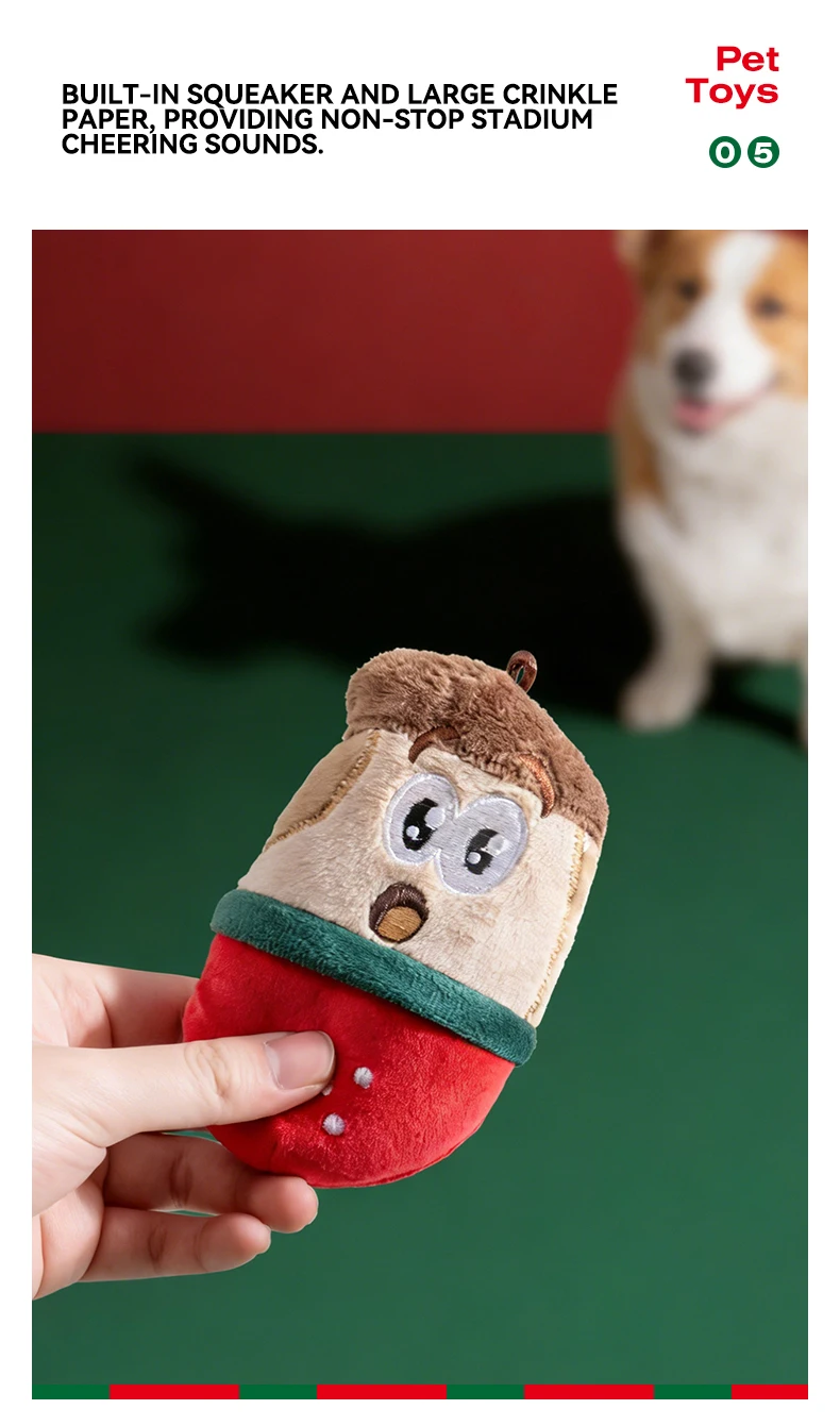 Cute Soccer Field Trophy Shape Plush Pet Chew Toy Built in Squeaker and Crinkle Paper Relieve Boredom for Dogs Cats Pet Supplies factory