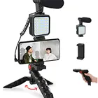Video Kit Smartphone Camera Video Microphone Vlogging Kit With Microphone Mini Led Light And Tripod