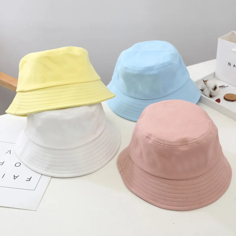 Candy Color Cotton Bucket Hat Fisherman 