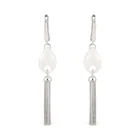 Dangle Luxury Australian Crystal Dangle Drop Earrings White Ceramic Tassel Earrings For Women Wedding Band