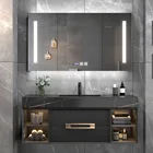 Furniture High End Design Bathroom Furniture Bathroom Vanity Plywood Bathroom Cabinet With Slab Basin