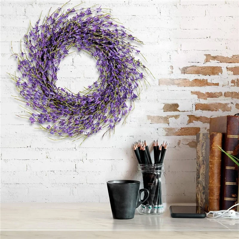Handmade Spring and Summer Artificial Flower Purple Elegant Paper Lavender Floral Wreath