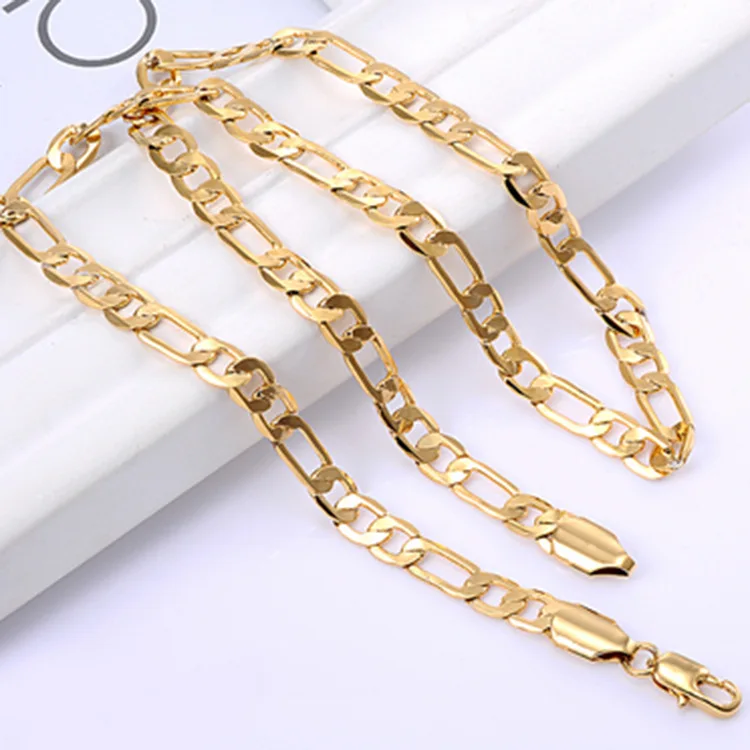 BRAND NEW! 2.7g 20" Inch 2mm 18k Gold Plated Figaro Chain Necklace From USA 