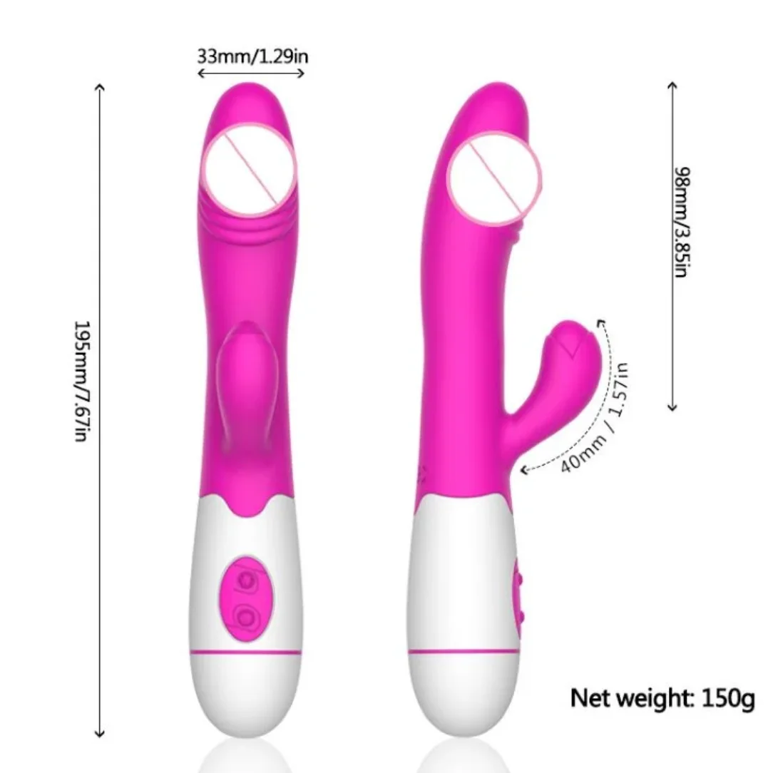 Double-Ended G-Spot Bullet Vibrator Variable Frequency Adult Sex Toy Female Masturbator Simulation Dildo with Vibrator Wand