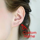 Stud Earrings Personalized Custom Name Stud Earrings Gold-plated Stainless Steel Women's Jewelry