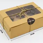 2 Box Pure White Cowhide 2 4 6 12 Grids West Point Box Cupcake Boxes