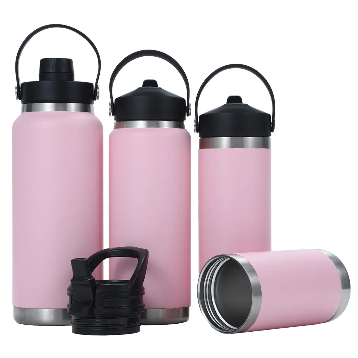 wholesale Eco-friendly Double Wall Stainless Steel Sports Water Bottle Insulated Vacuum Flask with Straw Lid 350/500/750/1000ml