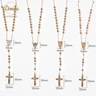 Beads Beads High Quality Religious Jewelry Cross Pendant Rosary Beads Necklace