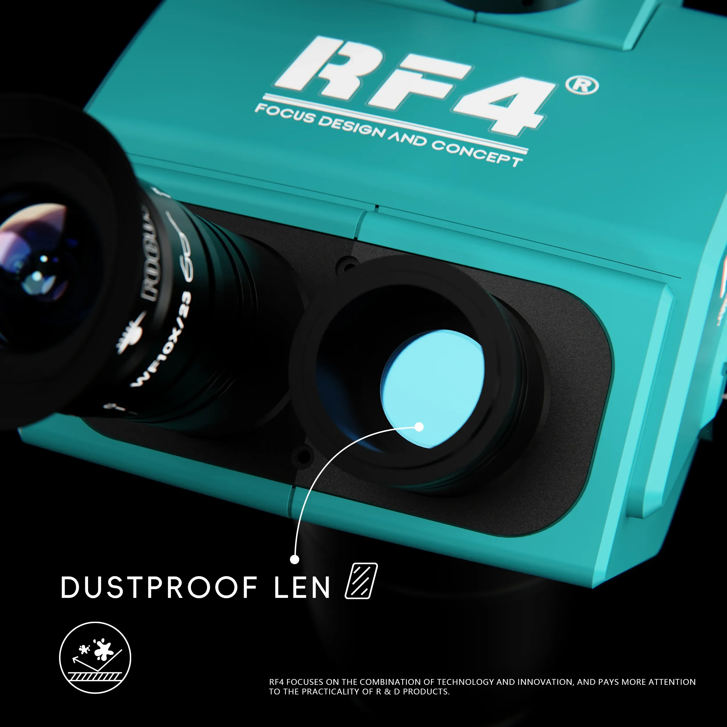 Rf4 Rf6565pro Hd Trinocular Microscope With Large Alloy Base For