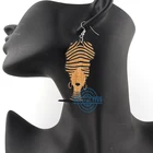 Earrings Earrings Beautiful Wooden Black Queen Crown Drop Earrings