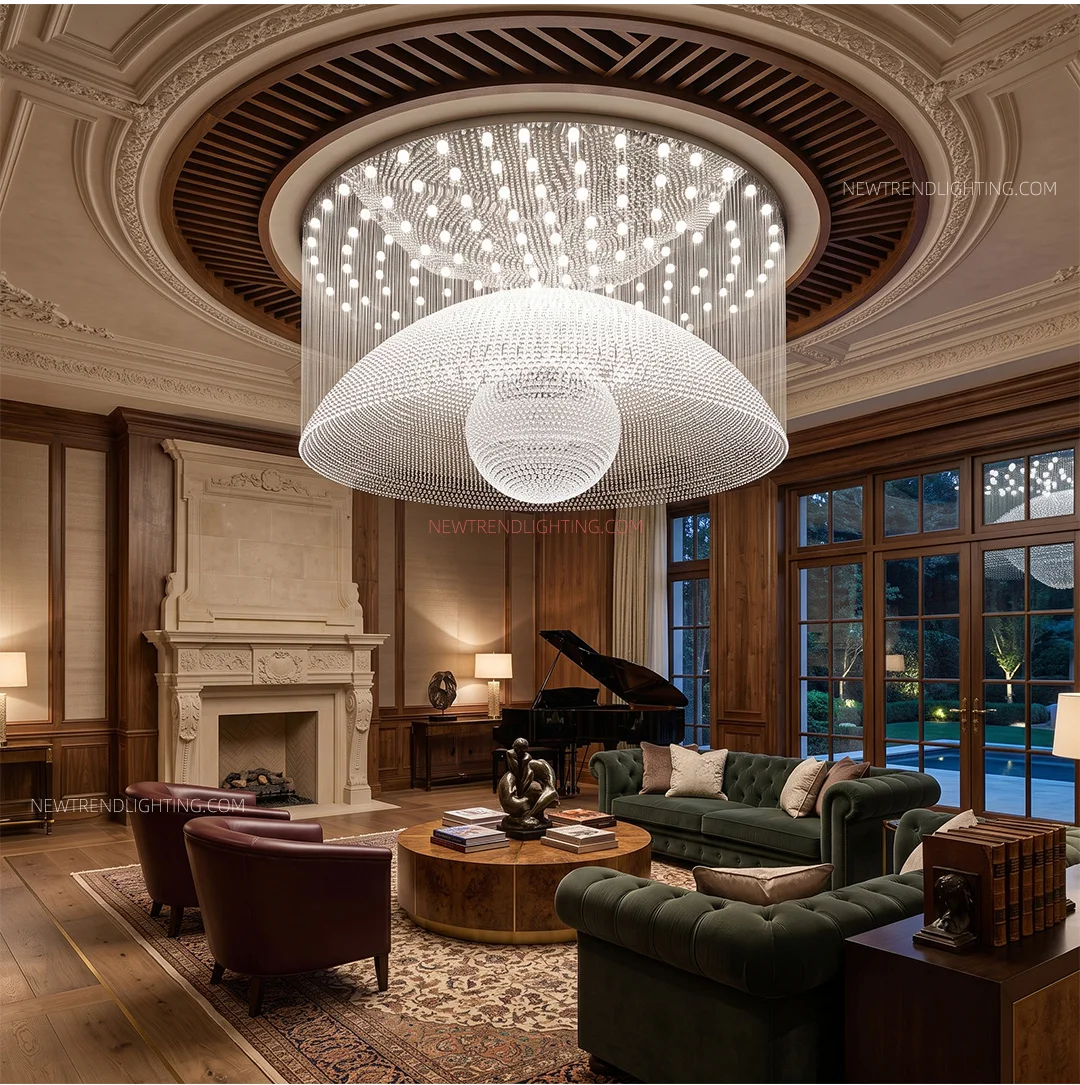 cpl 522 custom cascading crystal chandelier luxury architectural led lighting manufacturer for hospitality projects-3